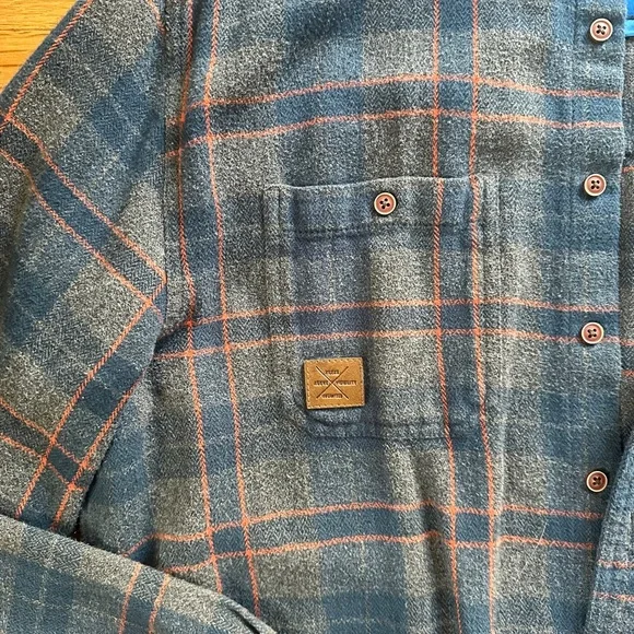 Vintage Kavu Men's Blue and Red Plaid Shirt Jacket - Picture 2 of 5